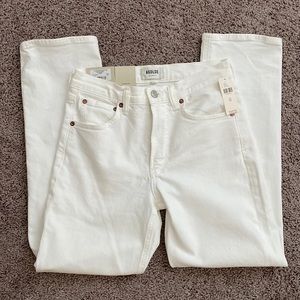 NWT AGOLDE Kye mid rise straight crop in cake